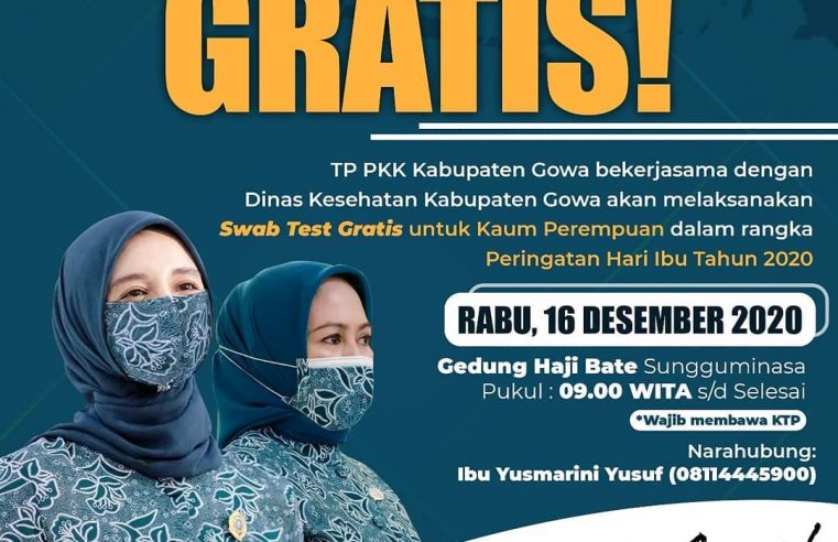 TP PKK Kabupaten Gowa Siap Gelar Swab Test Gratis Bagi Kaum Perempuan
