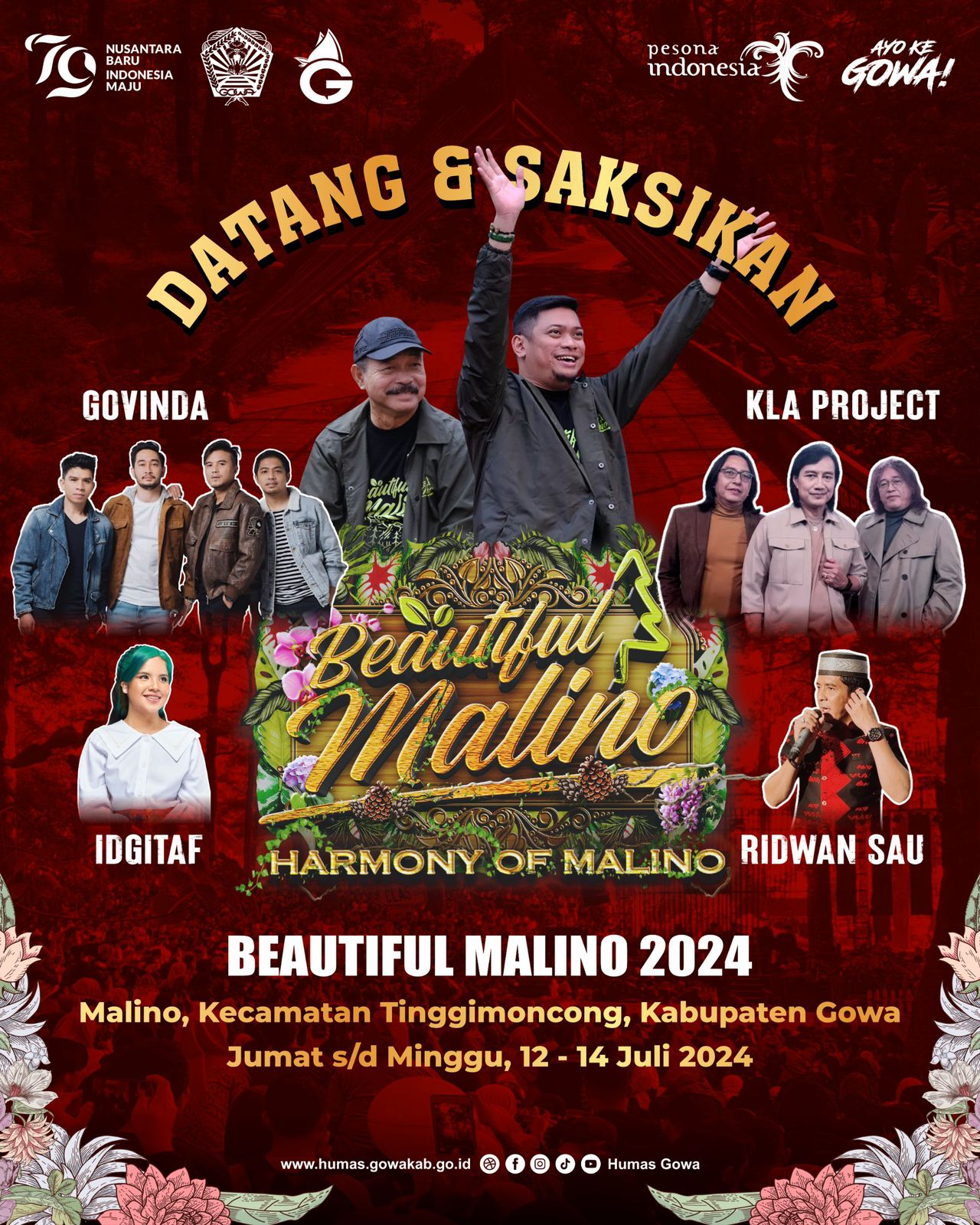 Dari Kla Project Hingga Ridwan Sau Siap Menghibur di Beautiful Malino 2024