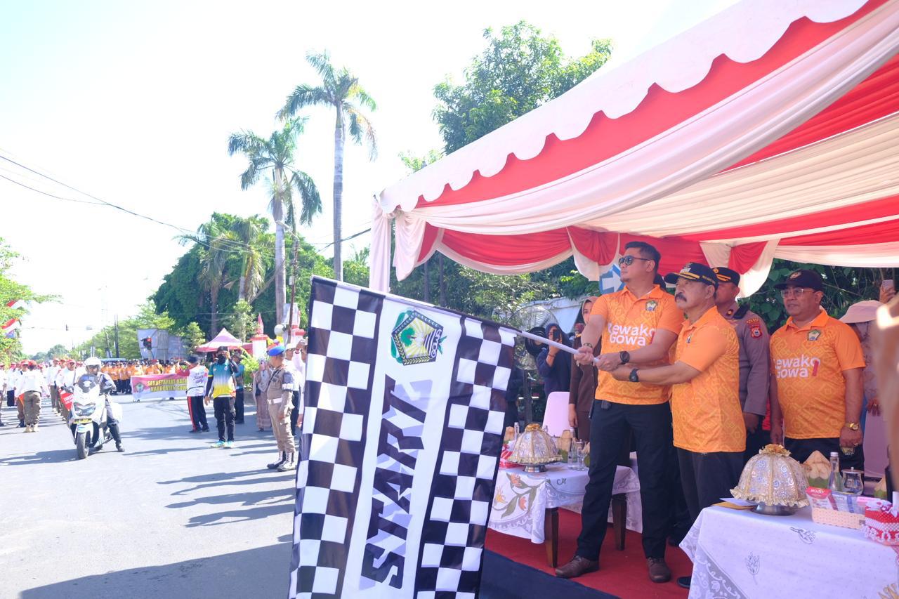 68 Tim Ramaikan Gerak Jalan SKPD dan Ormas di Gowa