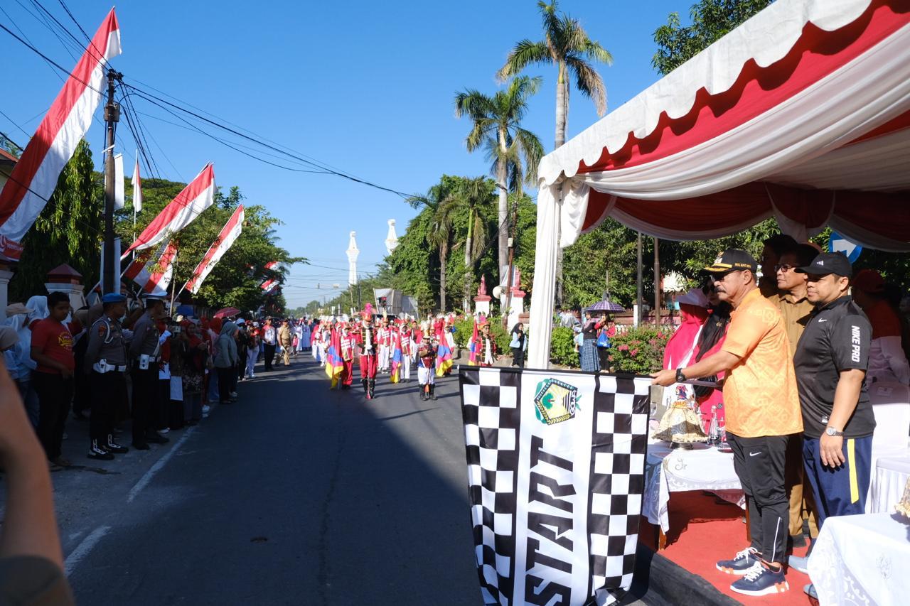 Wabup Gowa Lepas 86 Sekolah Peserta Gerak Jalan Pelajar