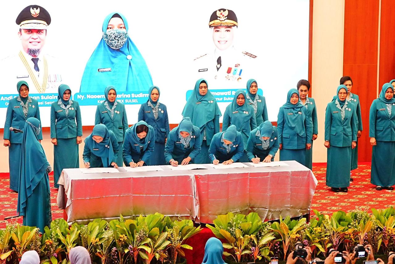 Hadiri Pelantikan PKK, Wabup Gowa Minta Bantu Pemerintah Sukseskan Program 100 Hari Kerja