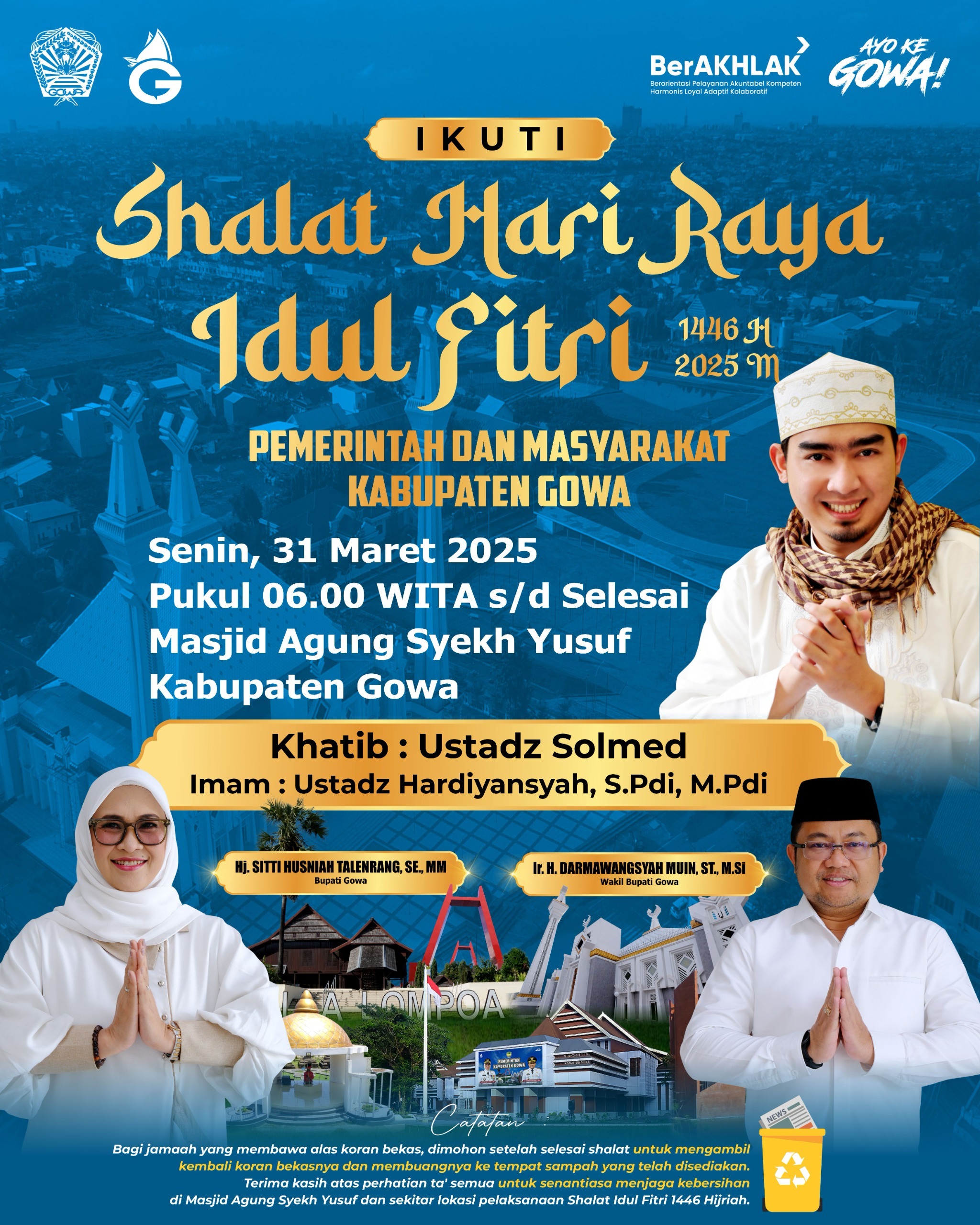 Dai Kondang Ustadz Solmed Dijadwalkan Jadi Khatib Idul Fitri di Gowa