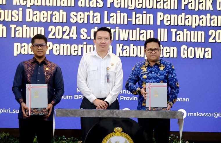 Pemkab Gowa Terima LHP Kepatuhan Pajak dan Retribusi dari BPK Sulsel